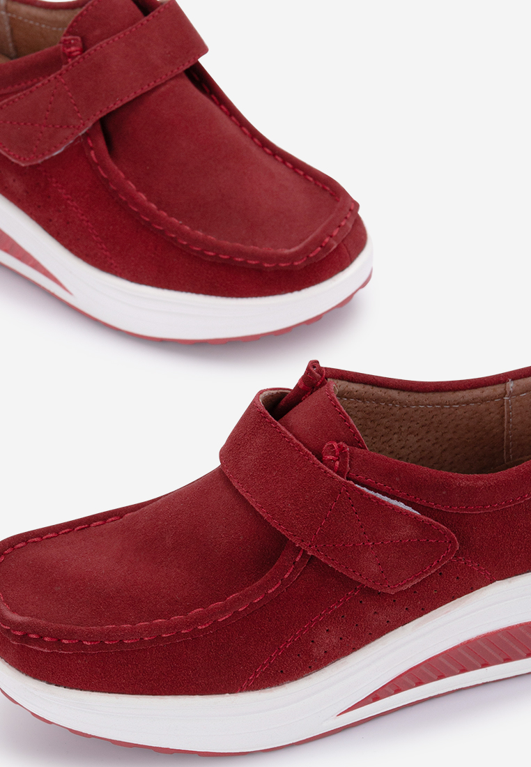 Мокасини от естествена кожа Justina 2A червен