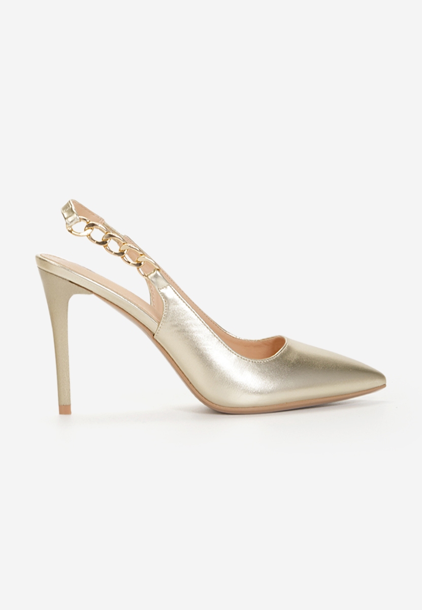 Обувки на ток златен Elemia