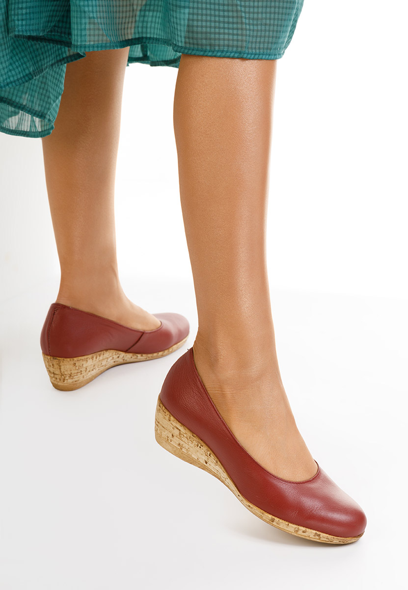 Обувки на платформа Винено червено Sonia V5