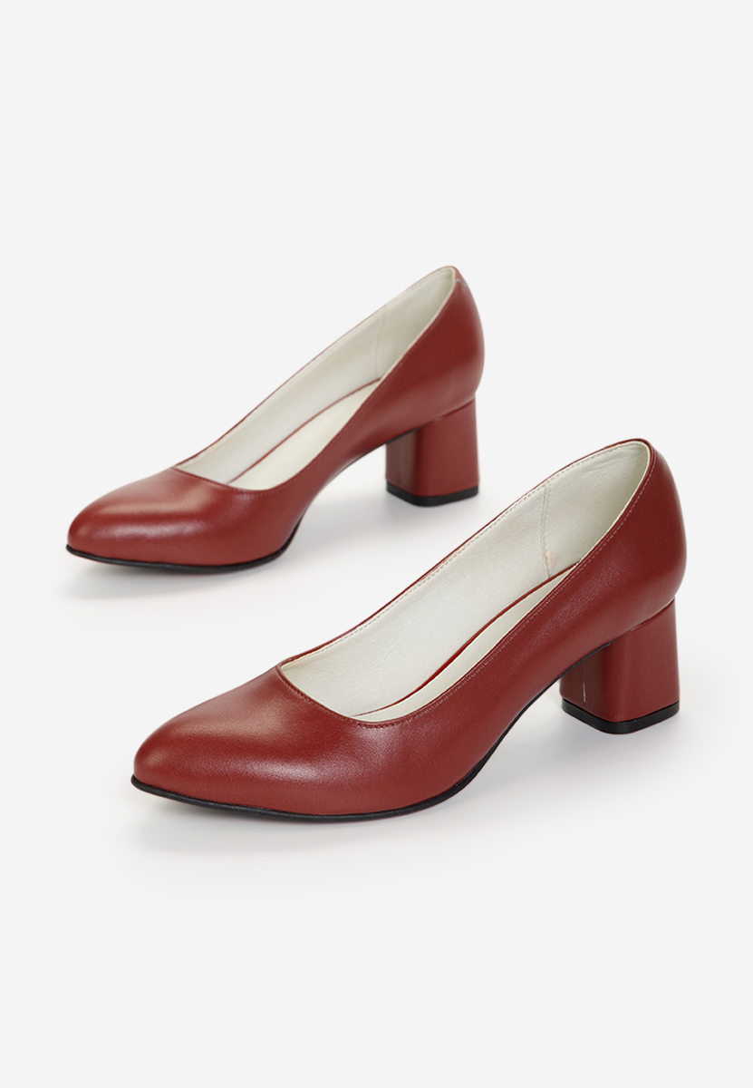 Кожени обувки Florenta червен