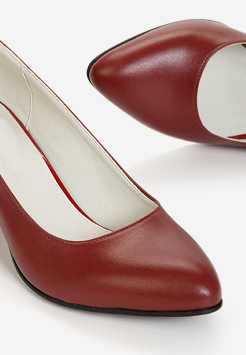 Кожени обувки Florenta червен