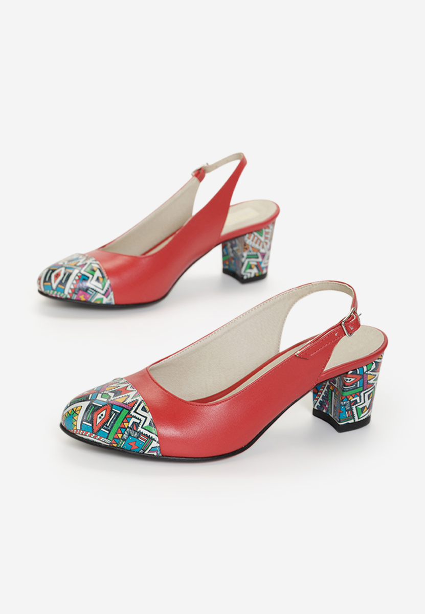 Кожени обувки Anaida червен