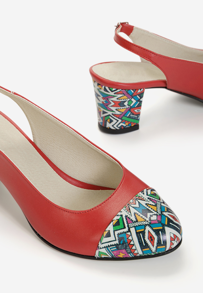 Кожени обувки Anaida червен