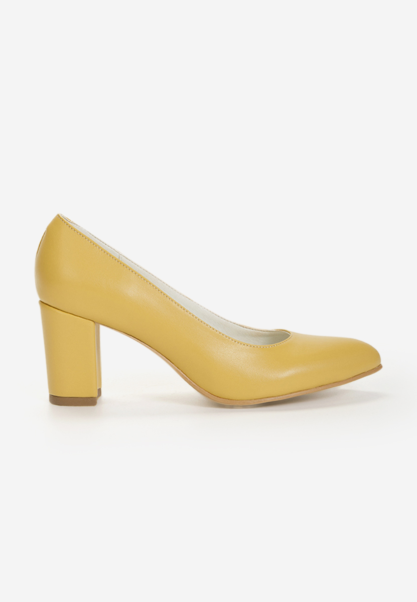 Кожени обувки Cleopatra жълтi