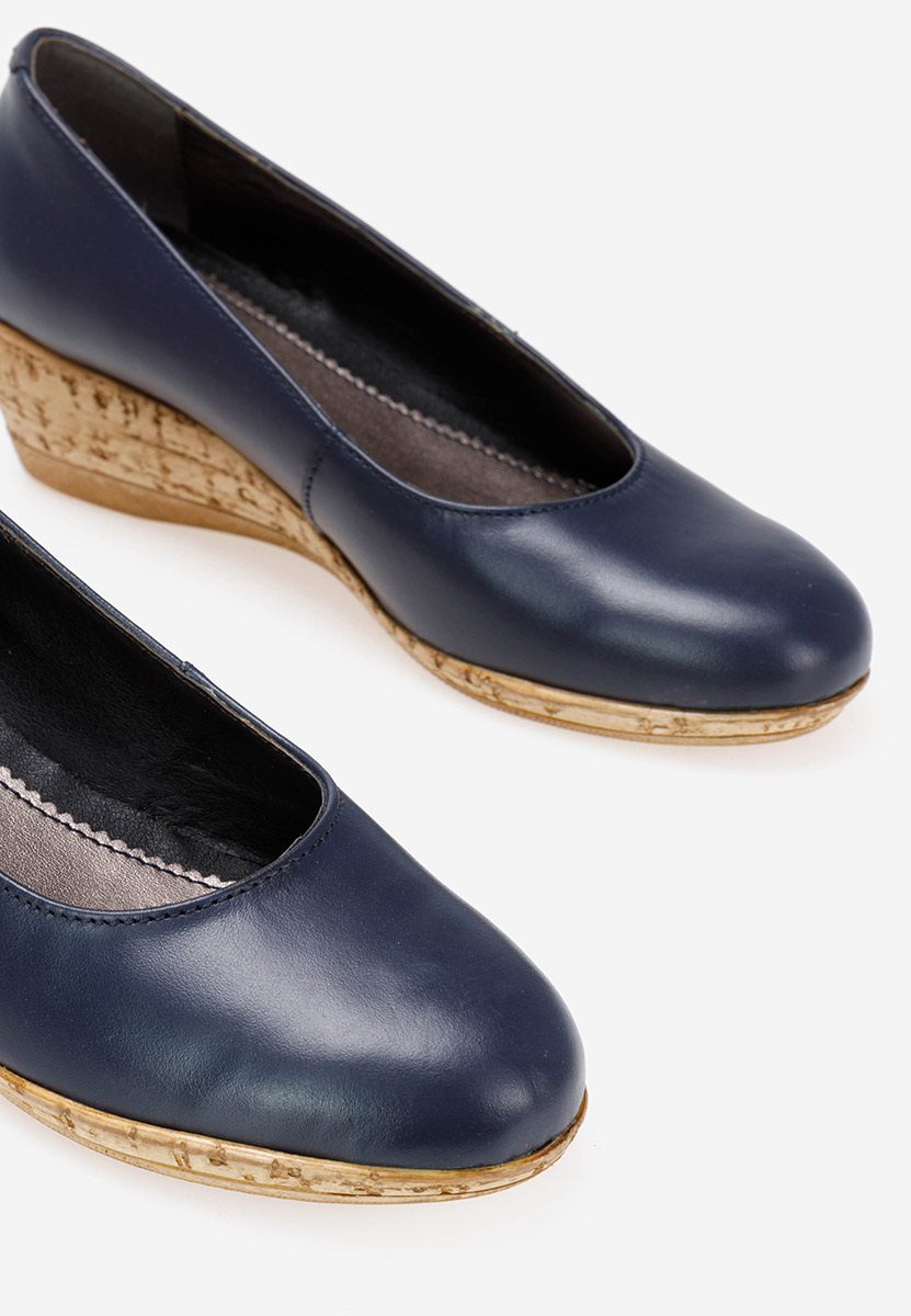 Обувки на платформа военно син Sonia V5