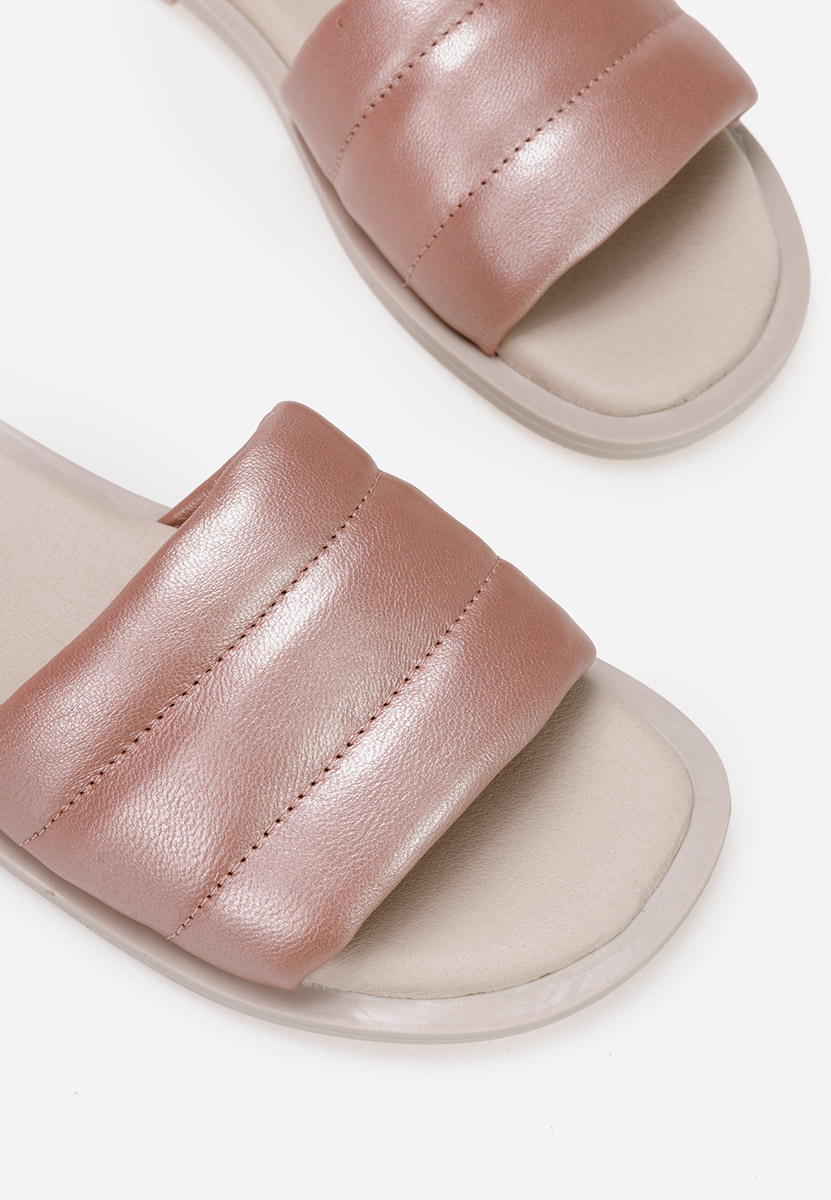 Чехли от естествена кожа розов Gijon