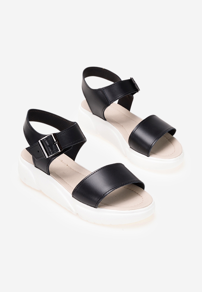 Cандали естествена кожа Tiella черен