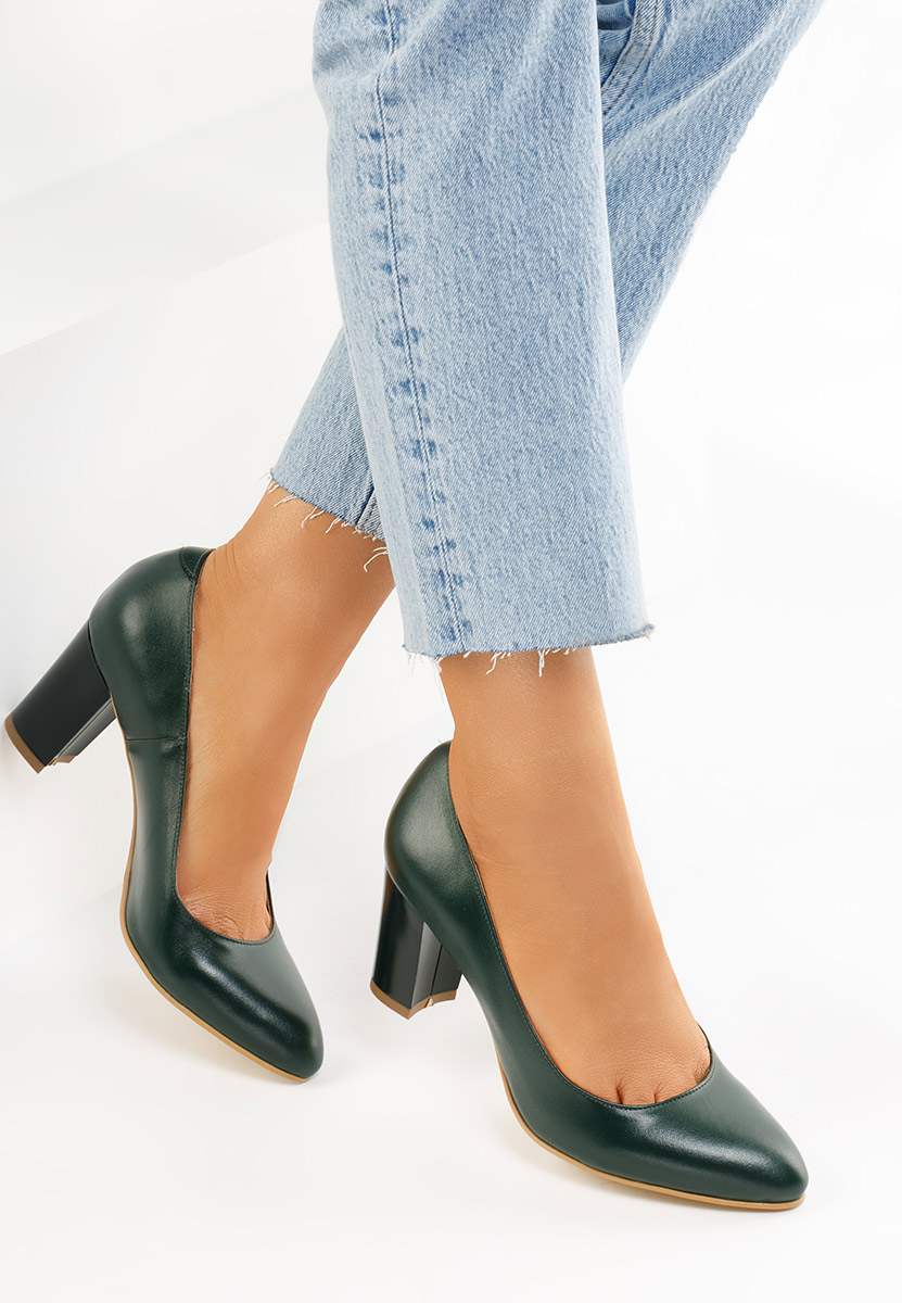 Oбувки с дебел ток Consuelo зелен