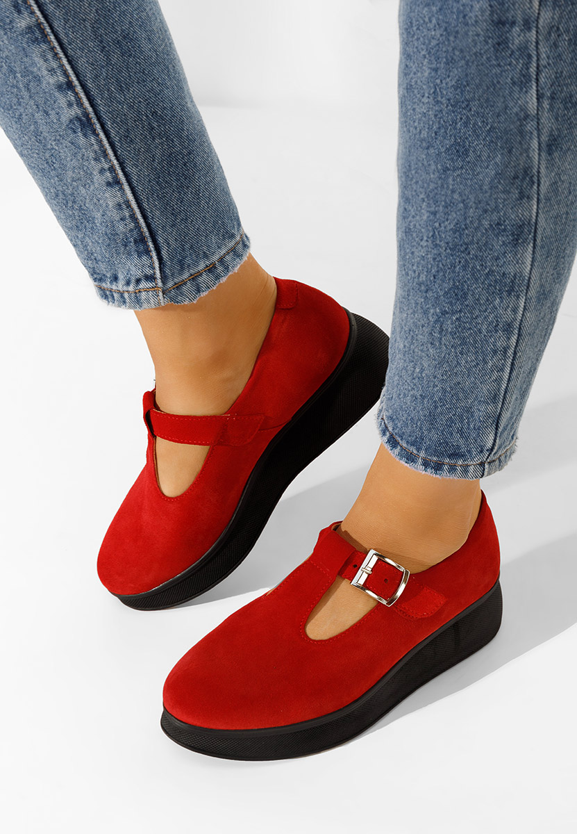 Обувки на платформа Gilena червен