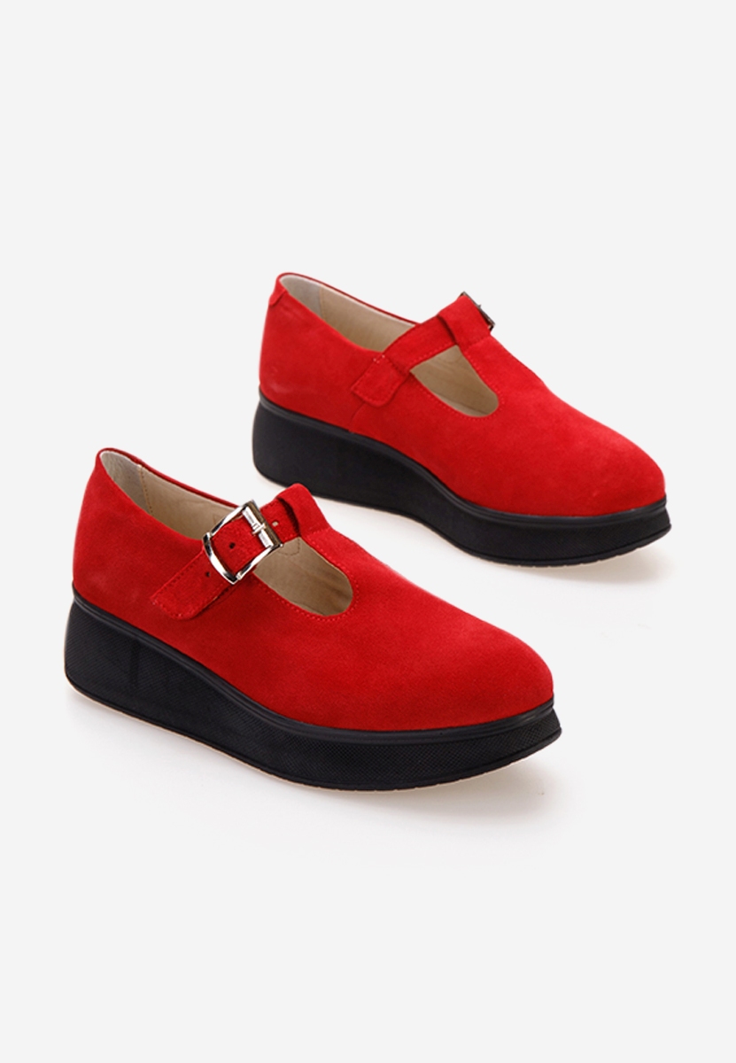 Обувки на платформа Gilena червен