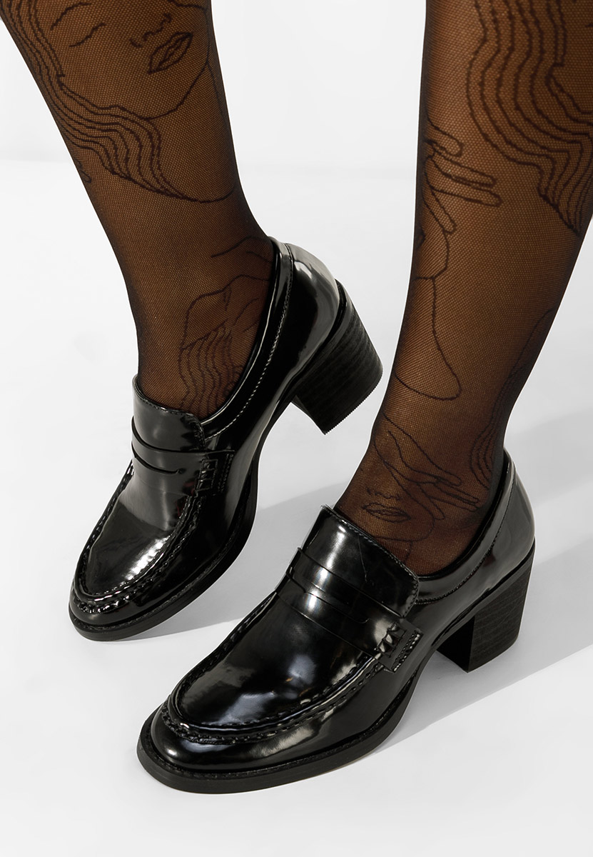 Дамски мокасини на ток Tandil черни