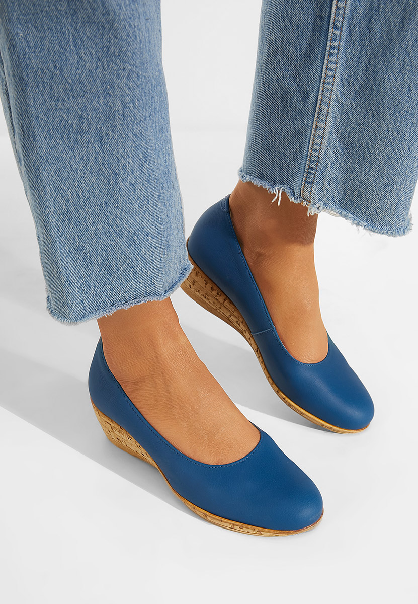 Обувки на платформа син Sonia V5