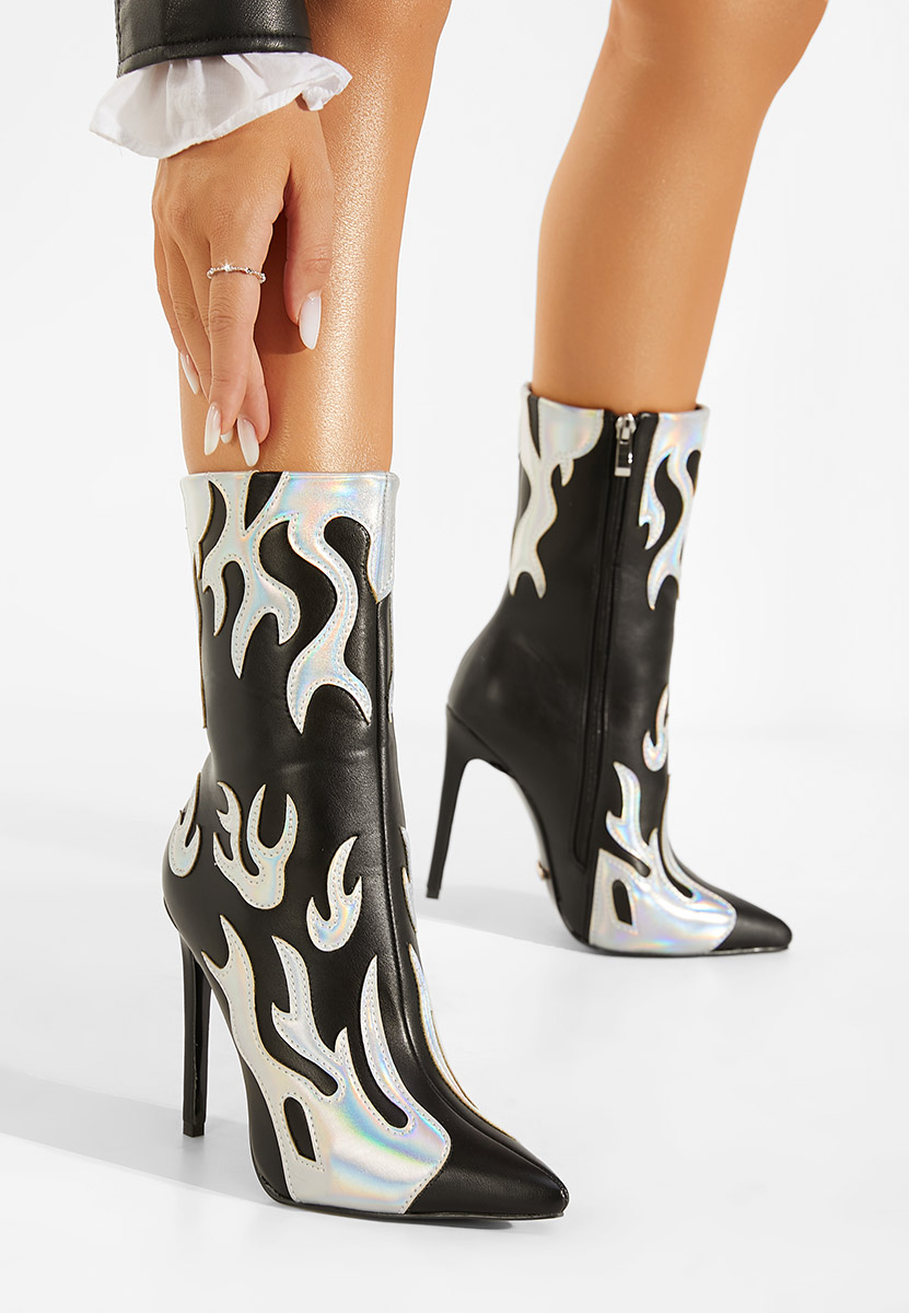 Боти на висок ток черен Maia