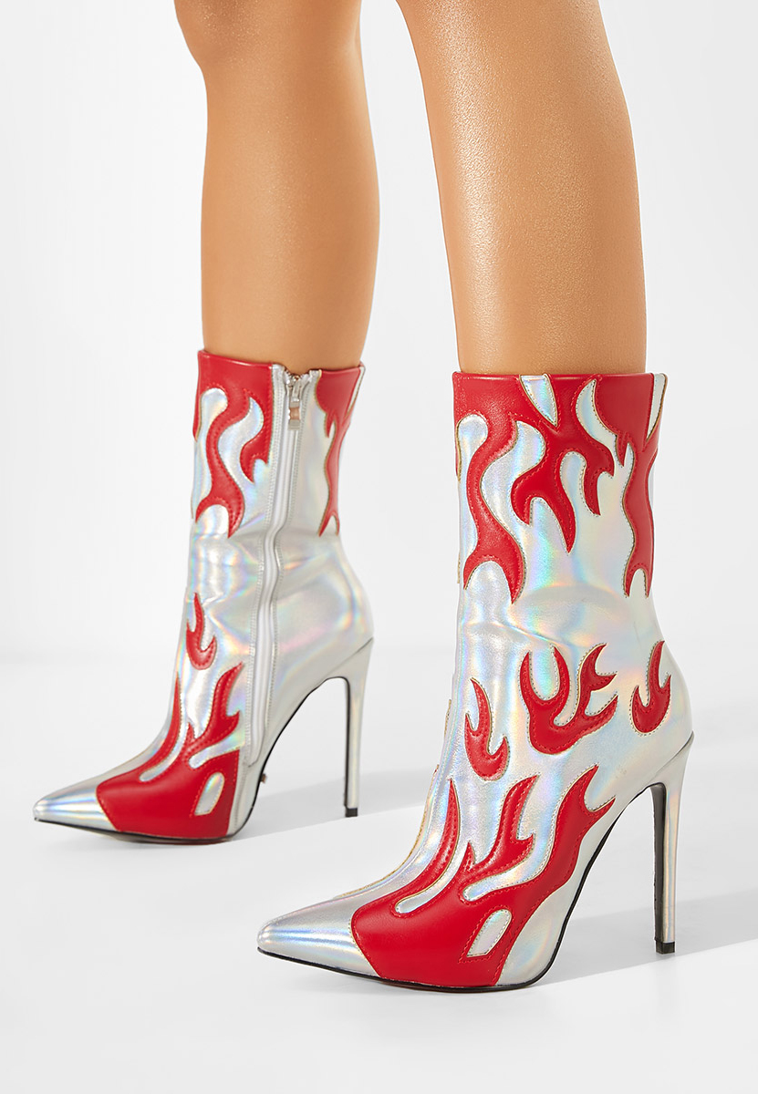 Боти на висок ток сив Maia