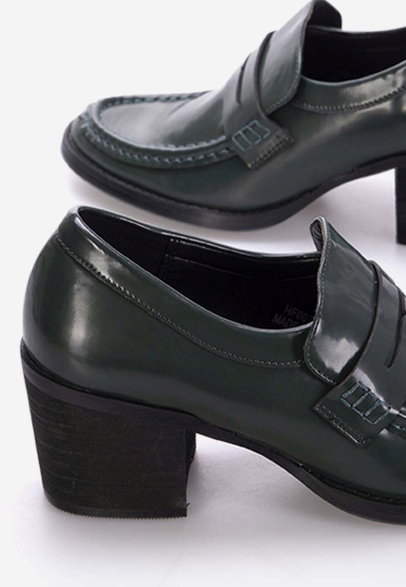 Дамски мокасини на ток Tandil зелен