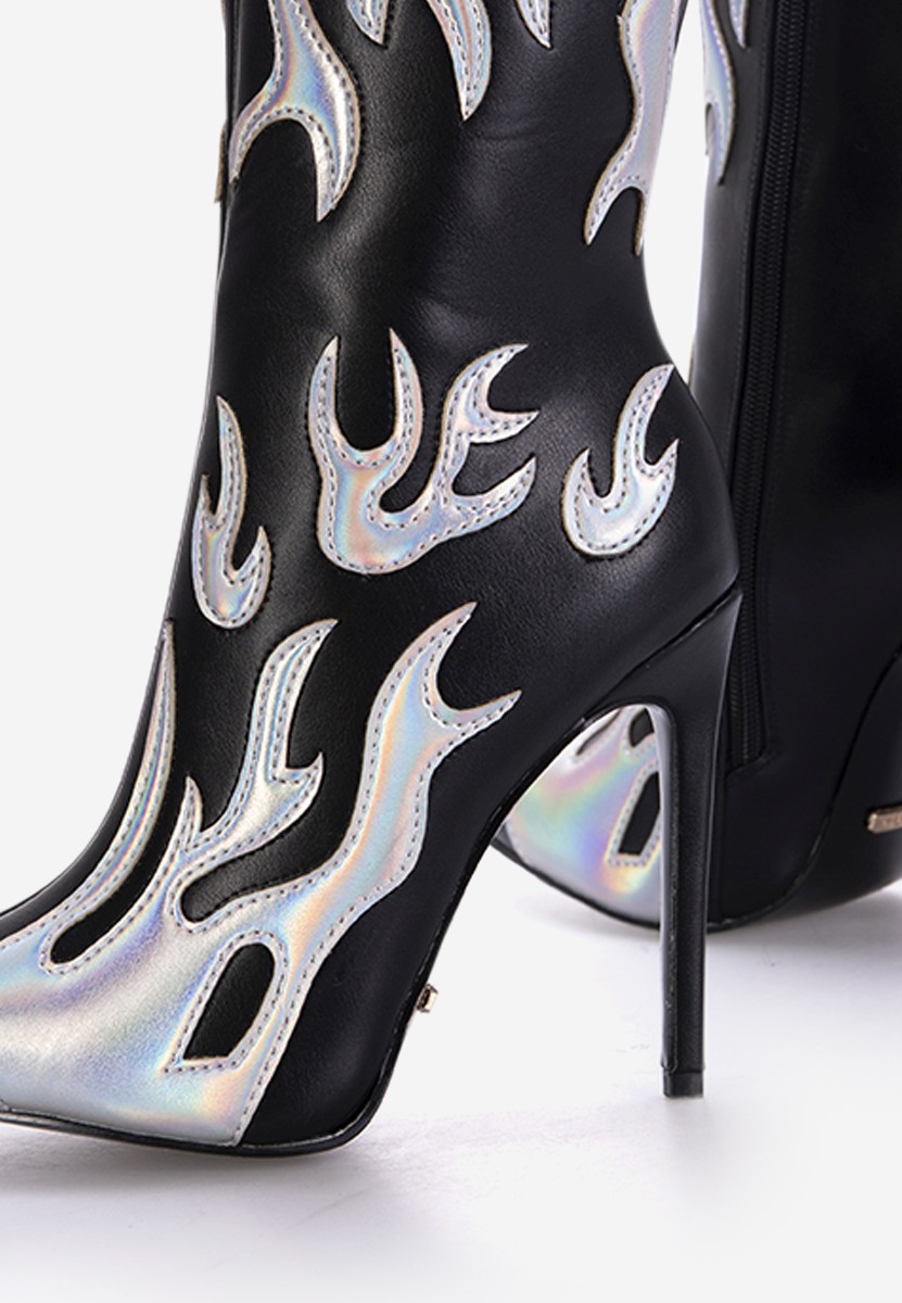 Боти на висок ток черен Maia