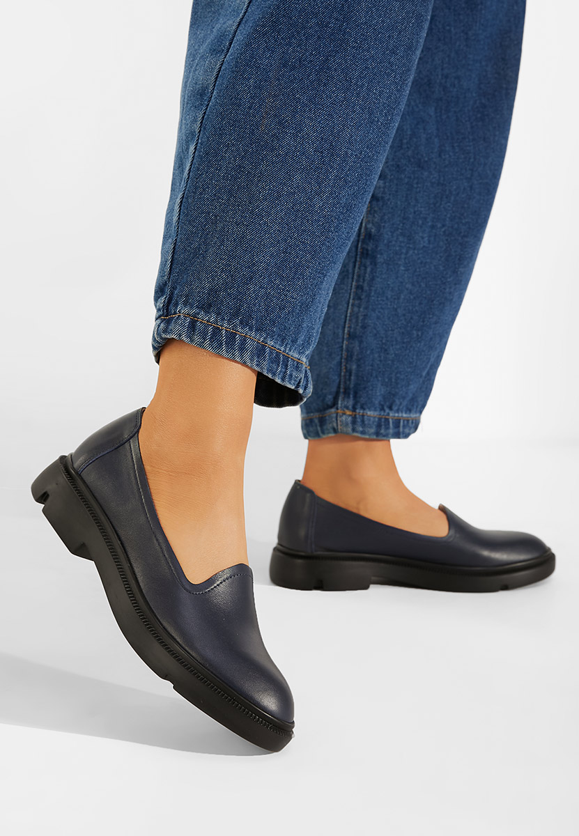 Ежедневни обувки естествена кожа военно син Manara