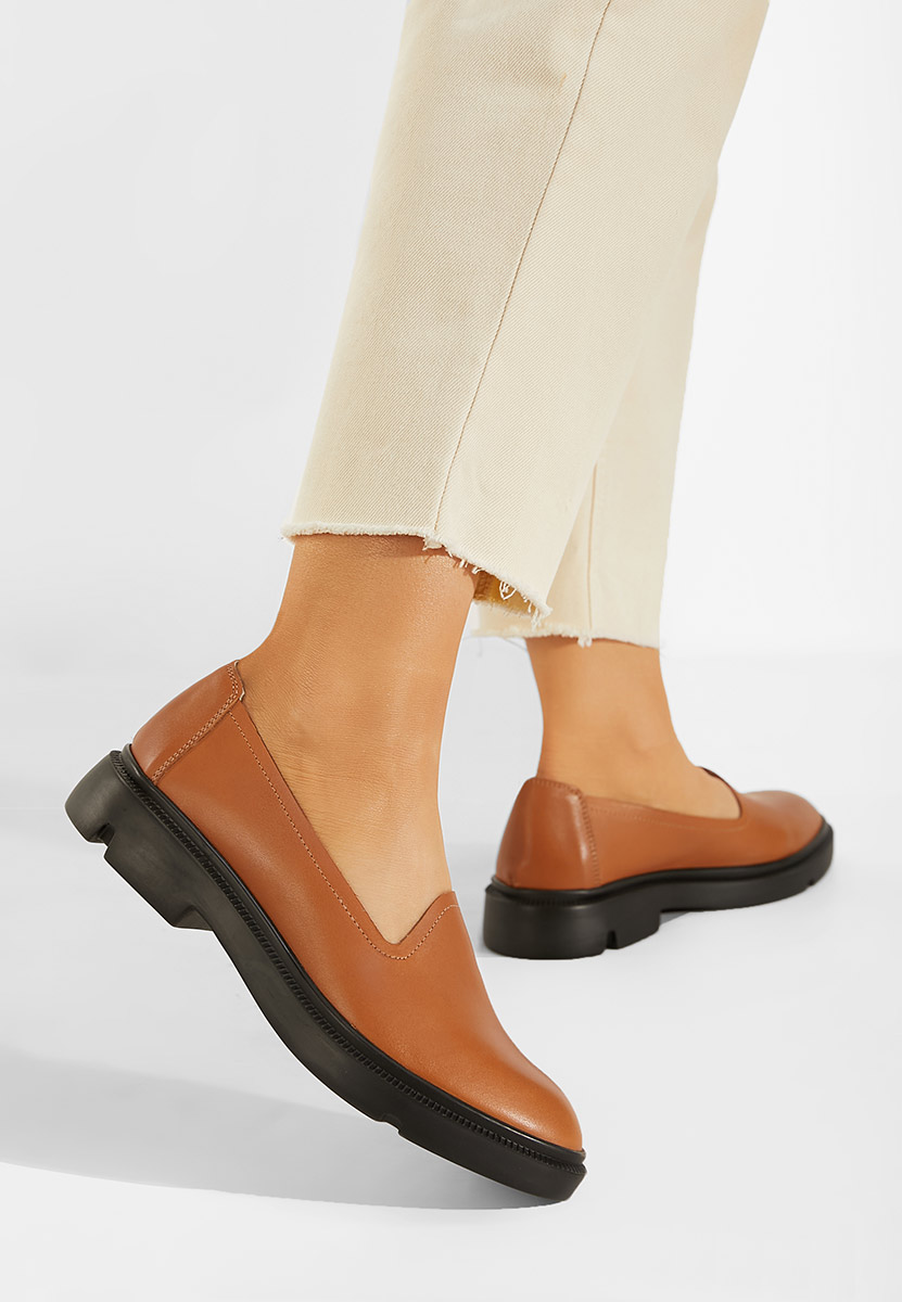 Ежедневни обувки естествена кожа камел Manara