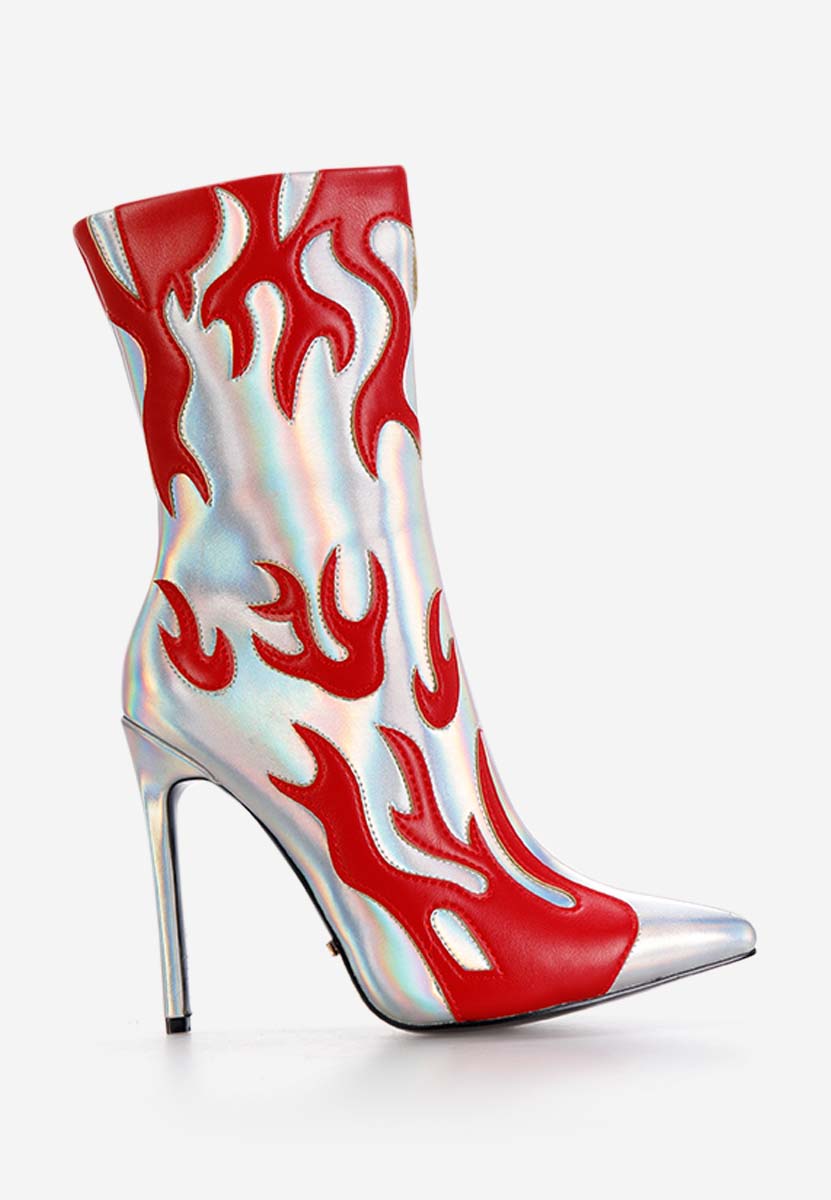 Боти на висок ток сив Maia