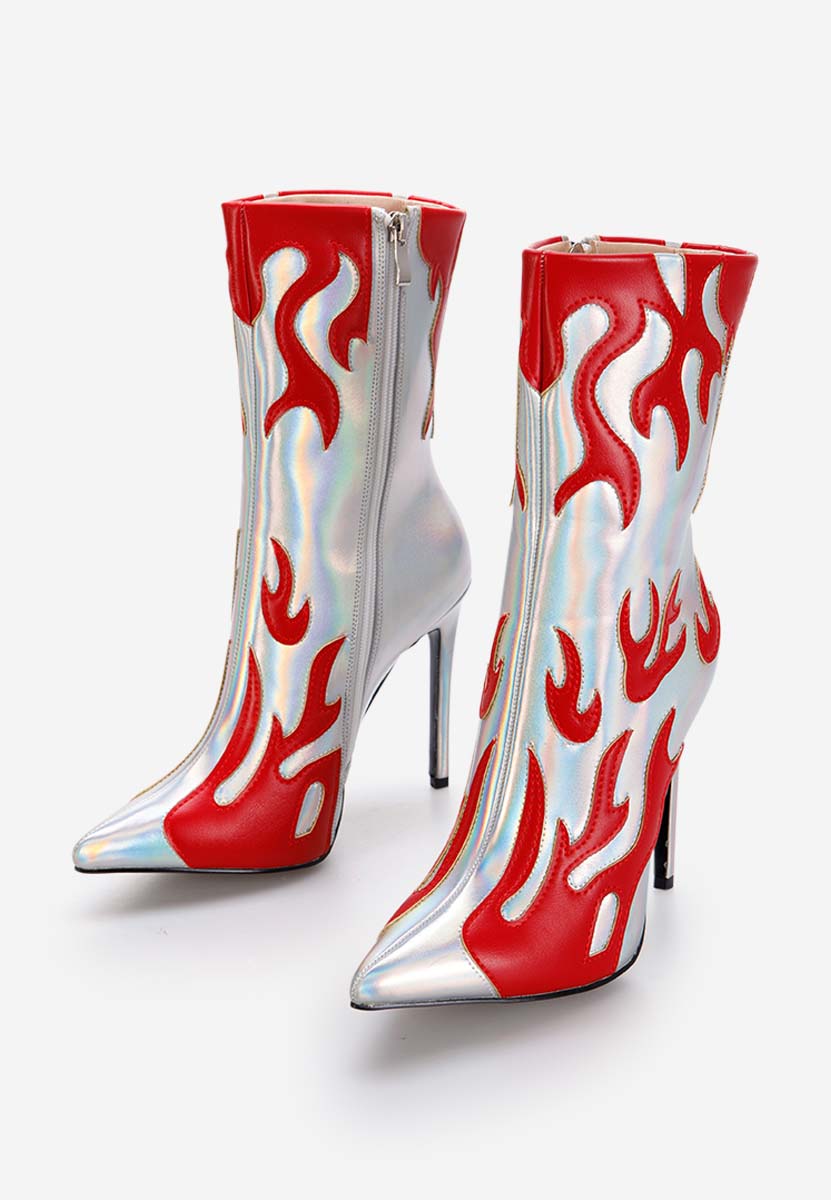 Боти на висок ток сив Maia