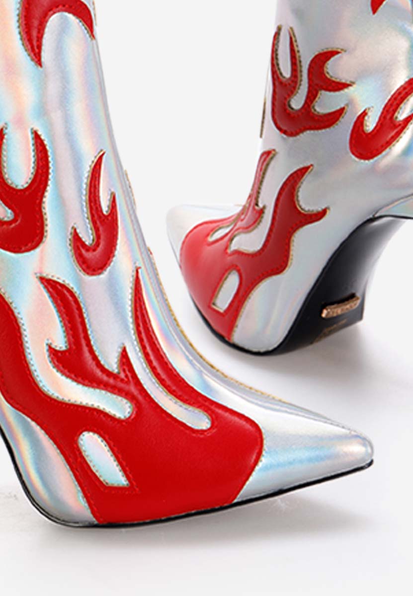 Боти на висок ток сив Maia