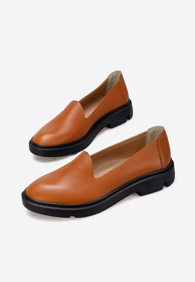 Ежедневни обувки естествена кожа камел Manara