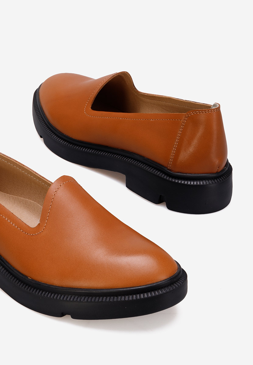 Ежедневни обувки естествена кожа камел Manara