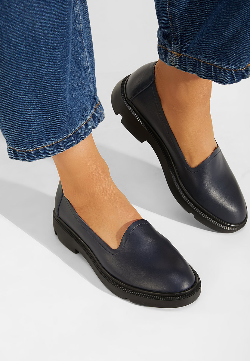 Ежедневни обувки естествена кожа военно син Manara