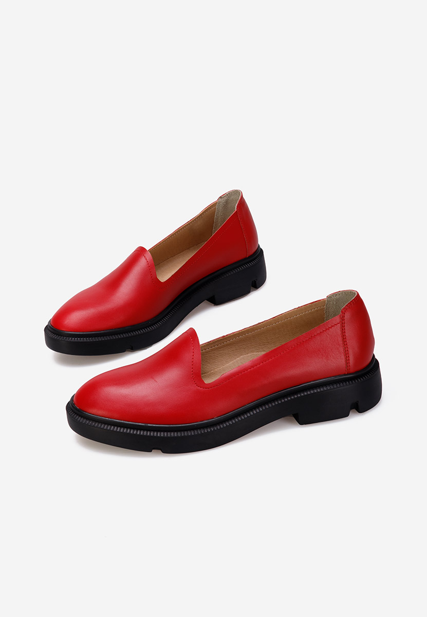 Ежедневни обувки естествена кожа червен Manara
