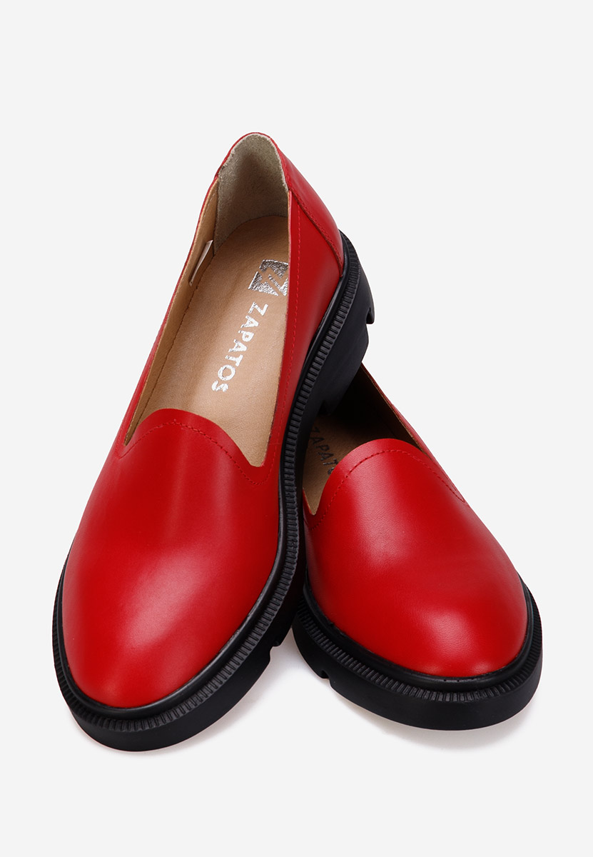 Ежедневни обувки естествена кожа червен Manara