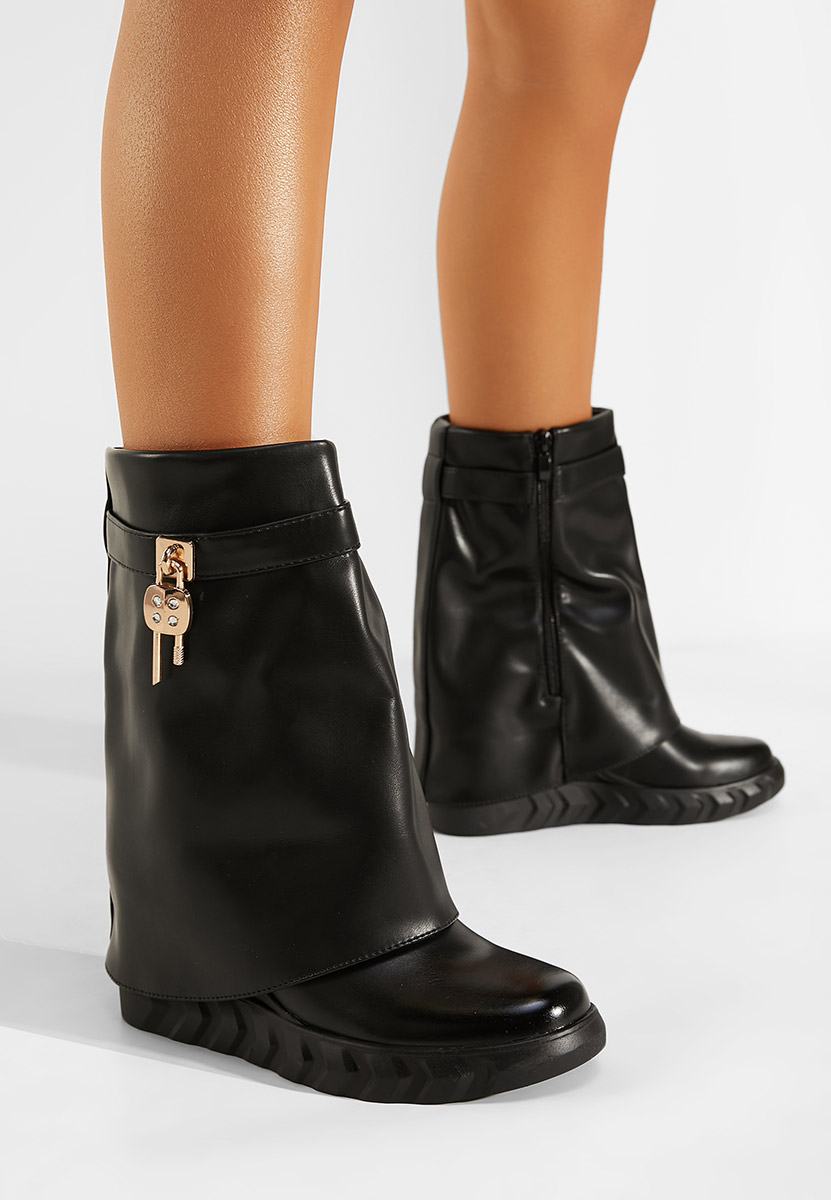 Ботуши на платформа черен Serena