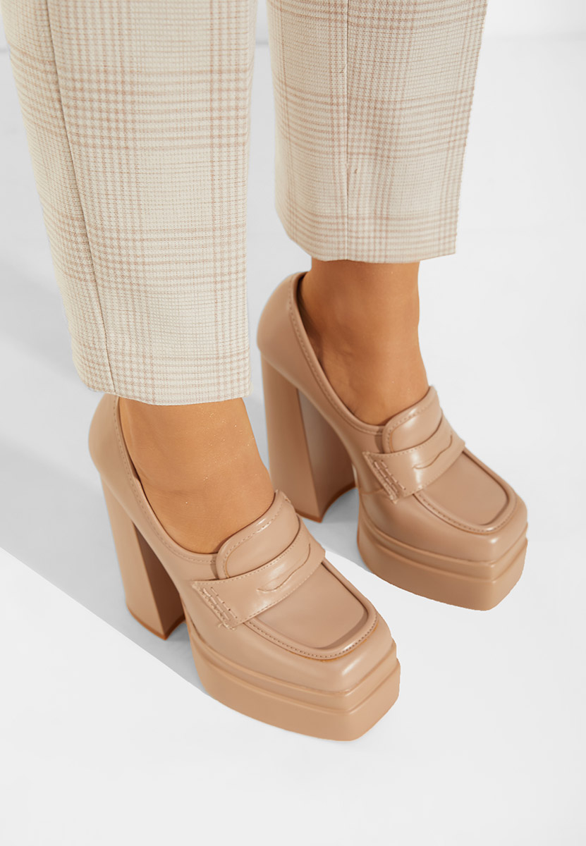 Mокасини на платформа Dieppa бежов