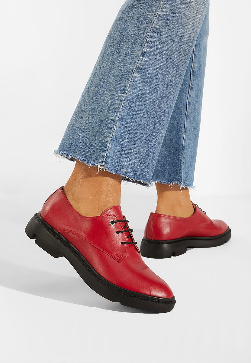 Дамски обувки derby червен Pelado