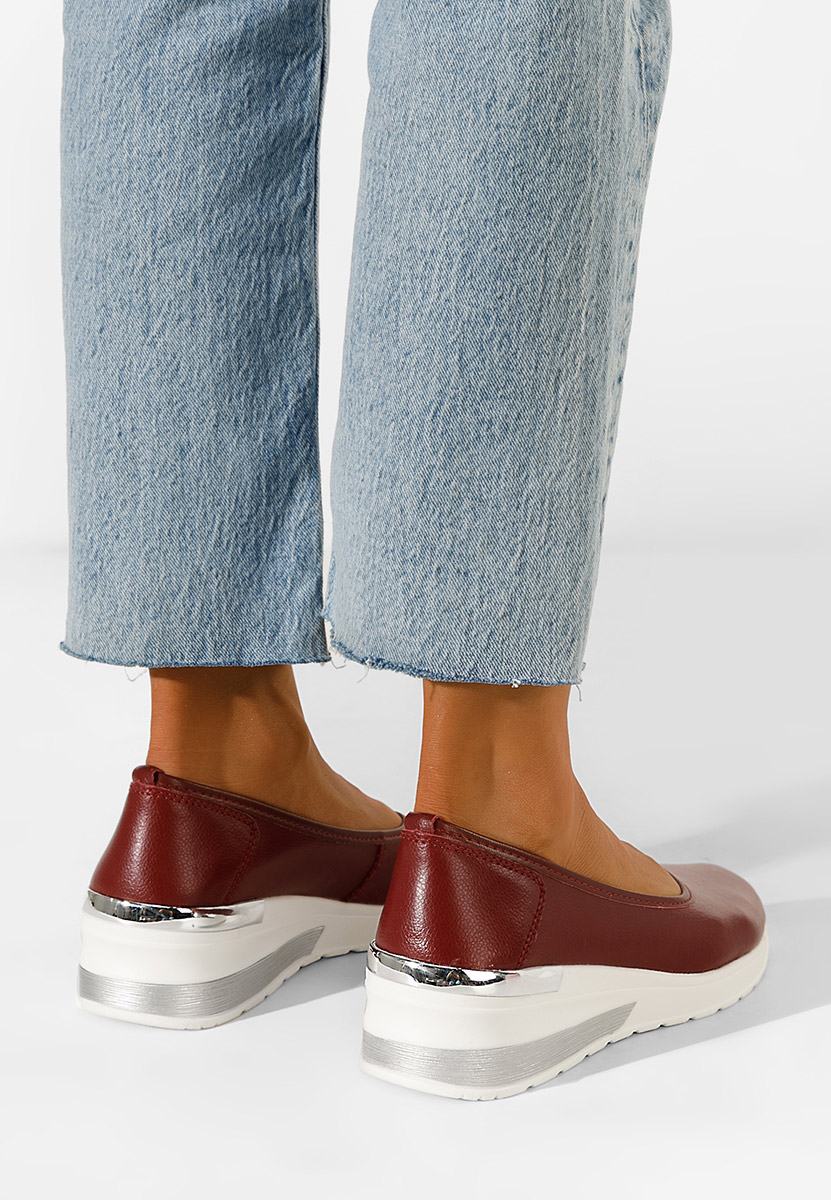 Обувки на платформа Винено червено Morgan