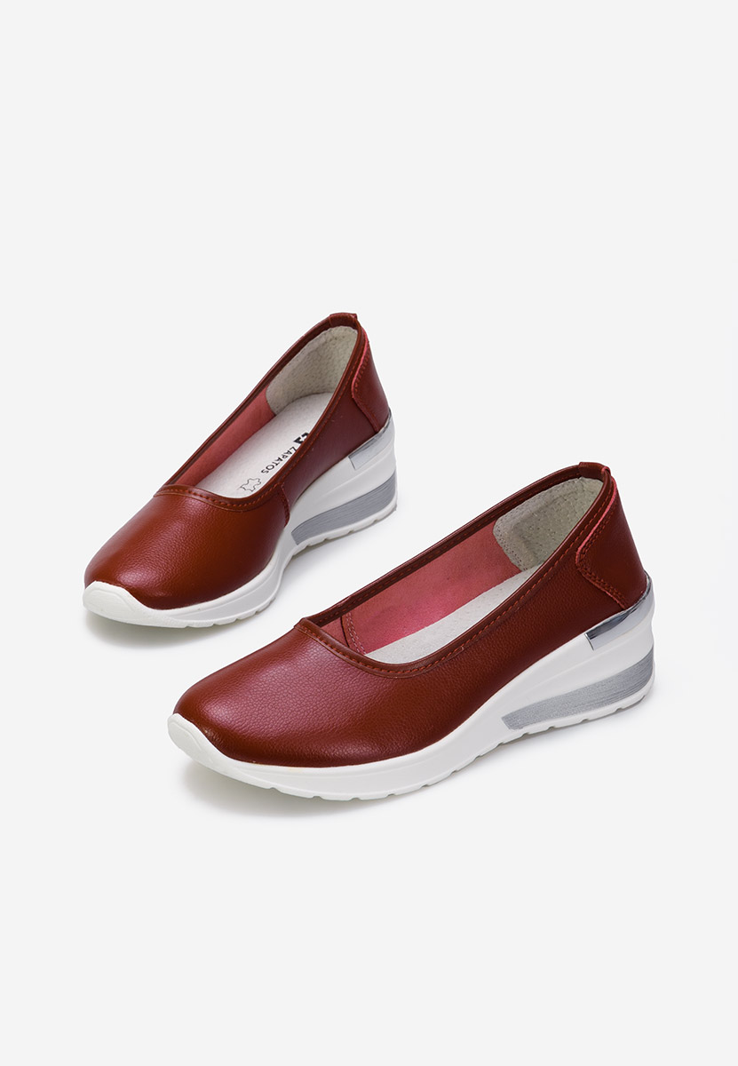Обувки на платформа Винено червено Morgan