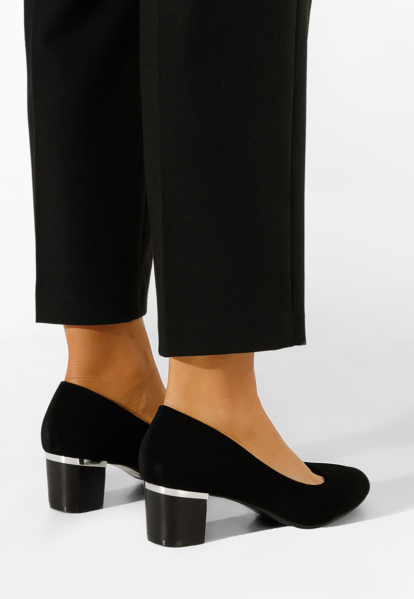 Дамски обувки с ток cu to gros Alzira черни