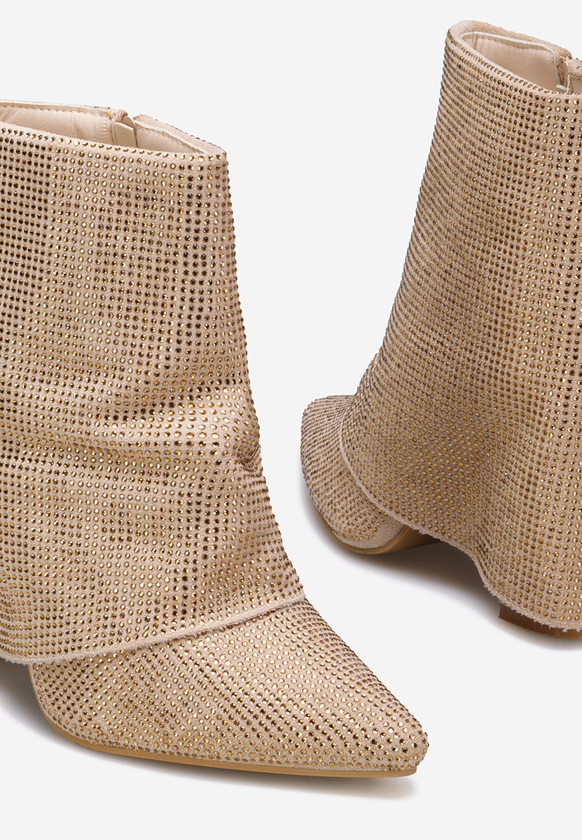 Дамски боти на ток златен Domina