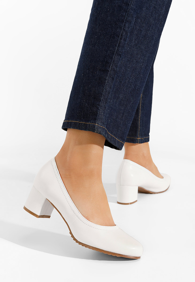 Обувки на ток Zinia бели