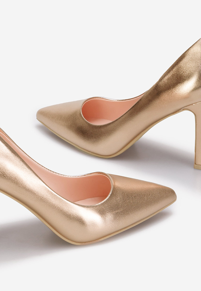 Oбувки с дебел ток Devina V3 шампанско