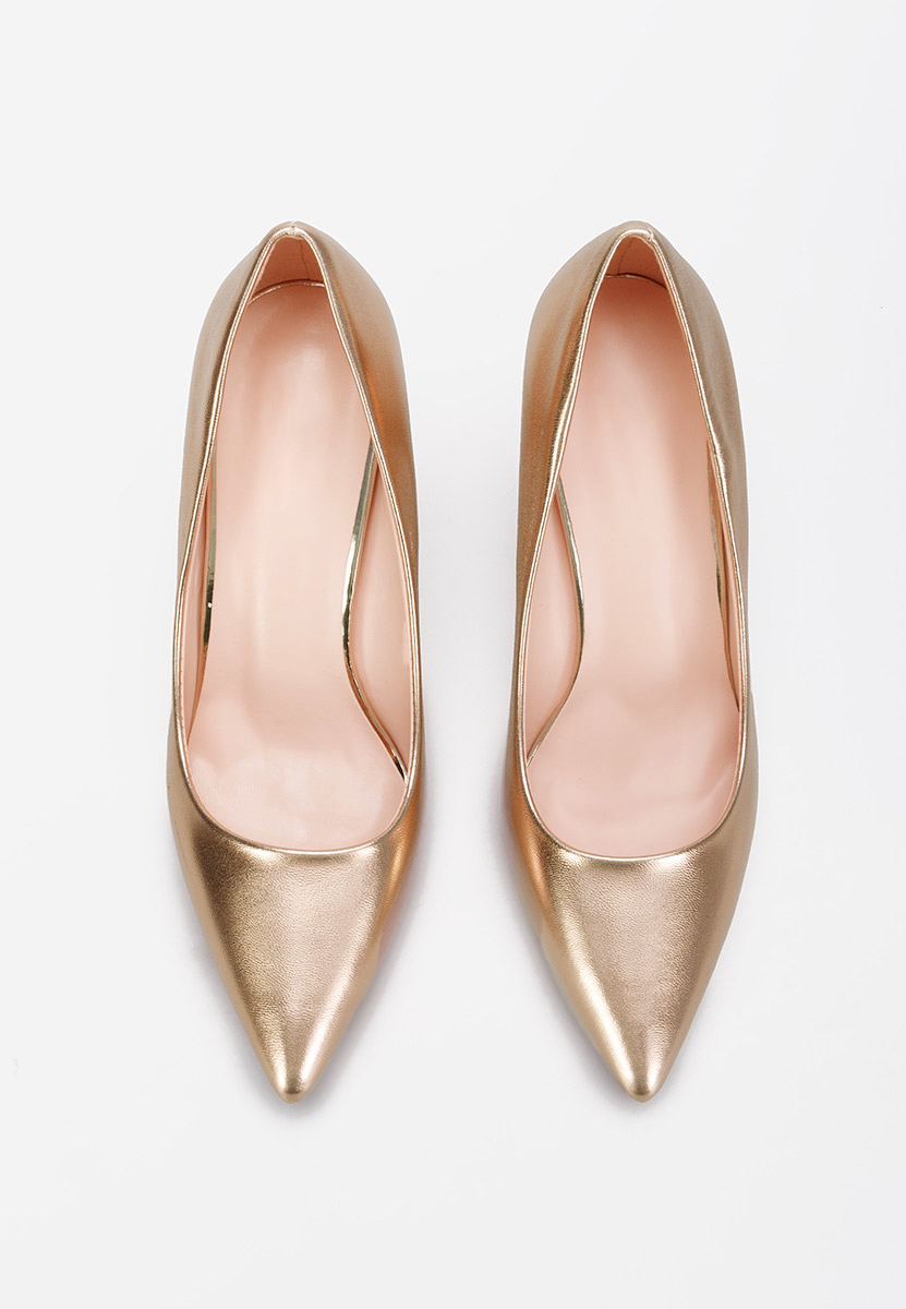 Oбувки с дебел ток Devina V3 шампанско