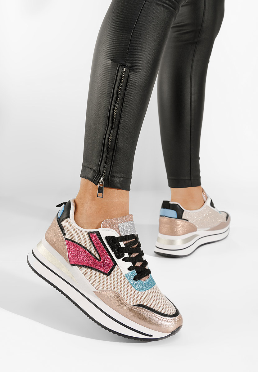 Cникърси на платформа Tarika шампанско