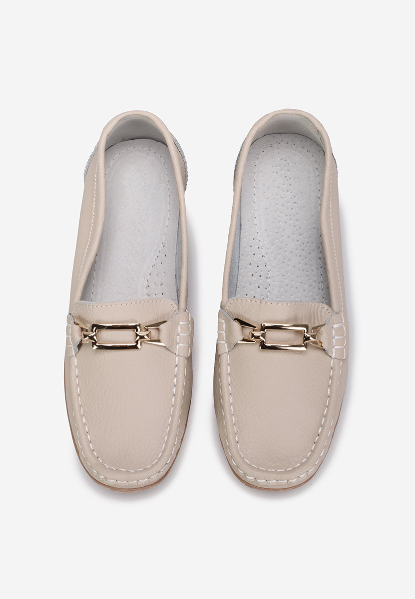 Дамски мокасини естествена кожа Celetina бежов