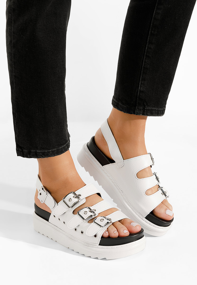 Сандали на платформа Edena бели
