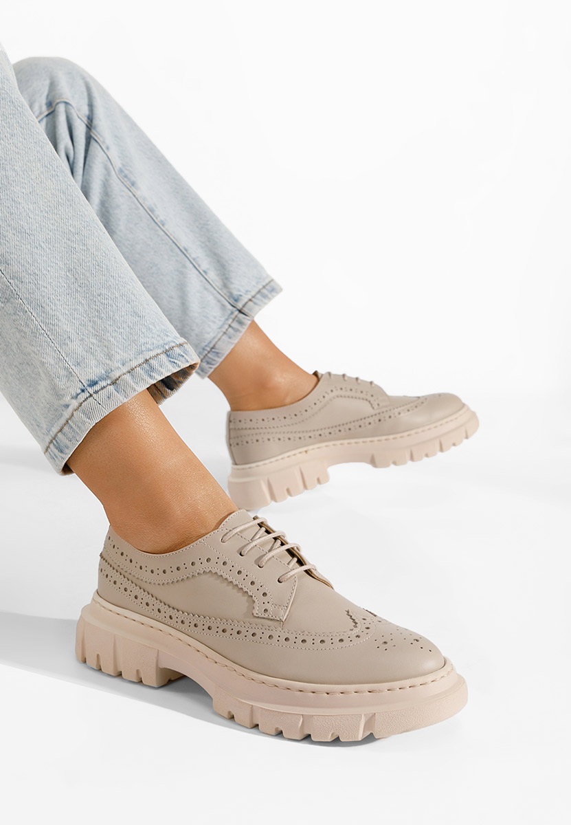 Дамски обувки brogue Henise V3 бежов