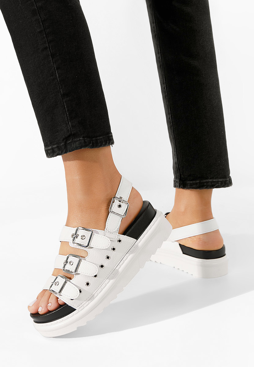 Сандали на платформа Edena бели