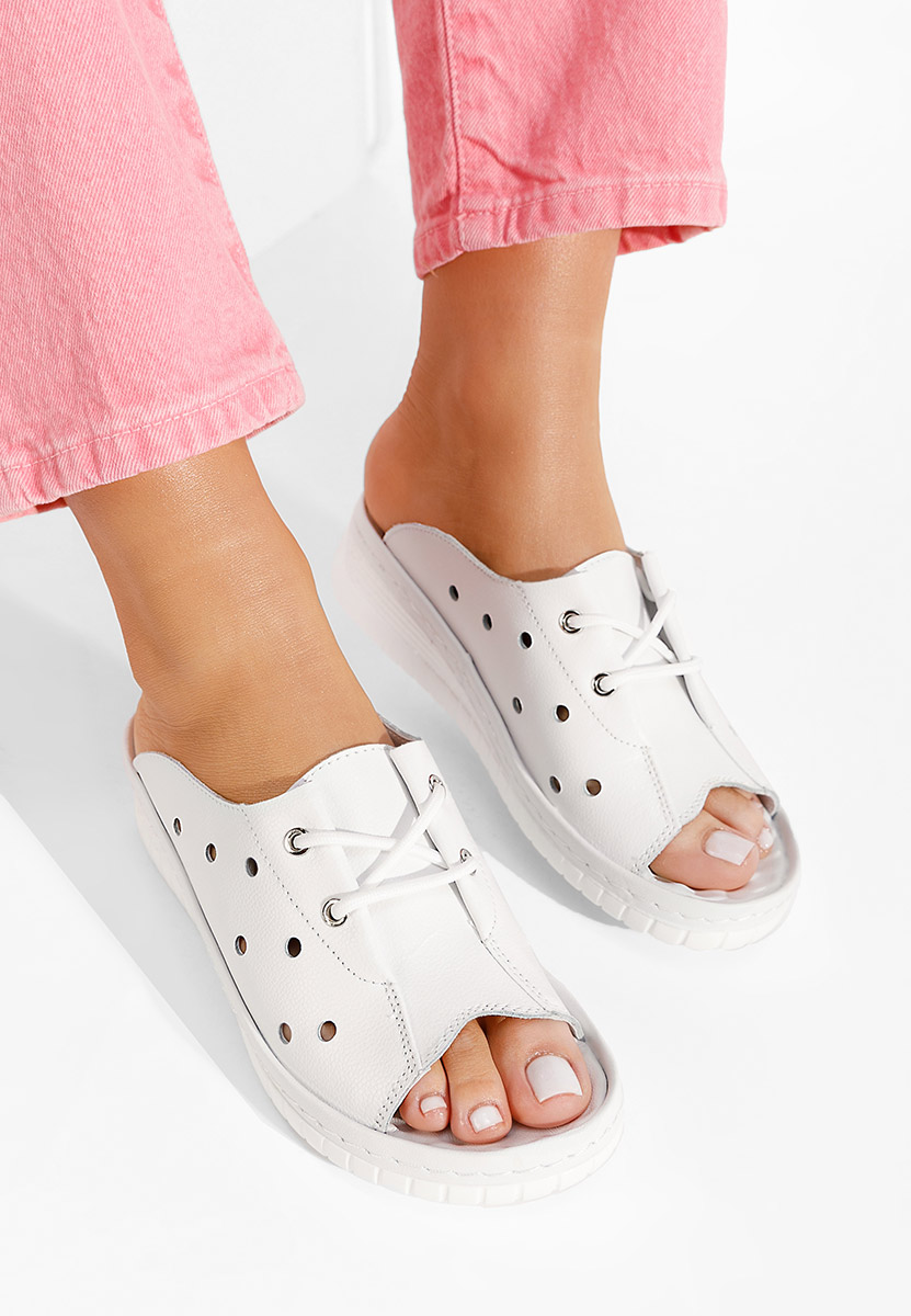 ехли от естествена кожа Patricia бели