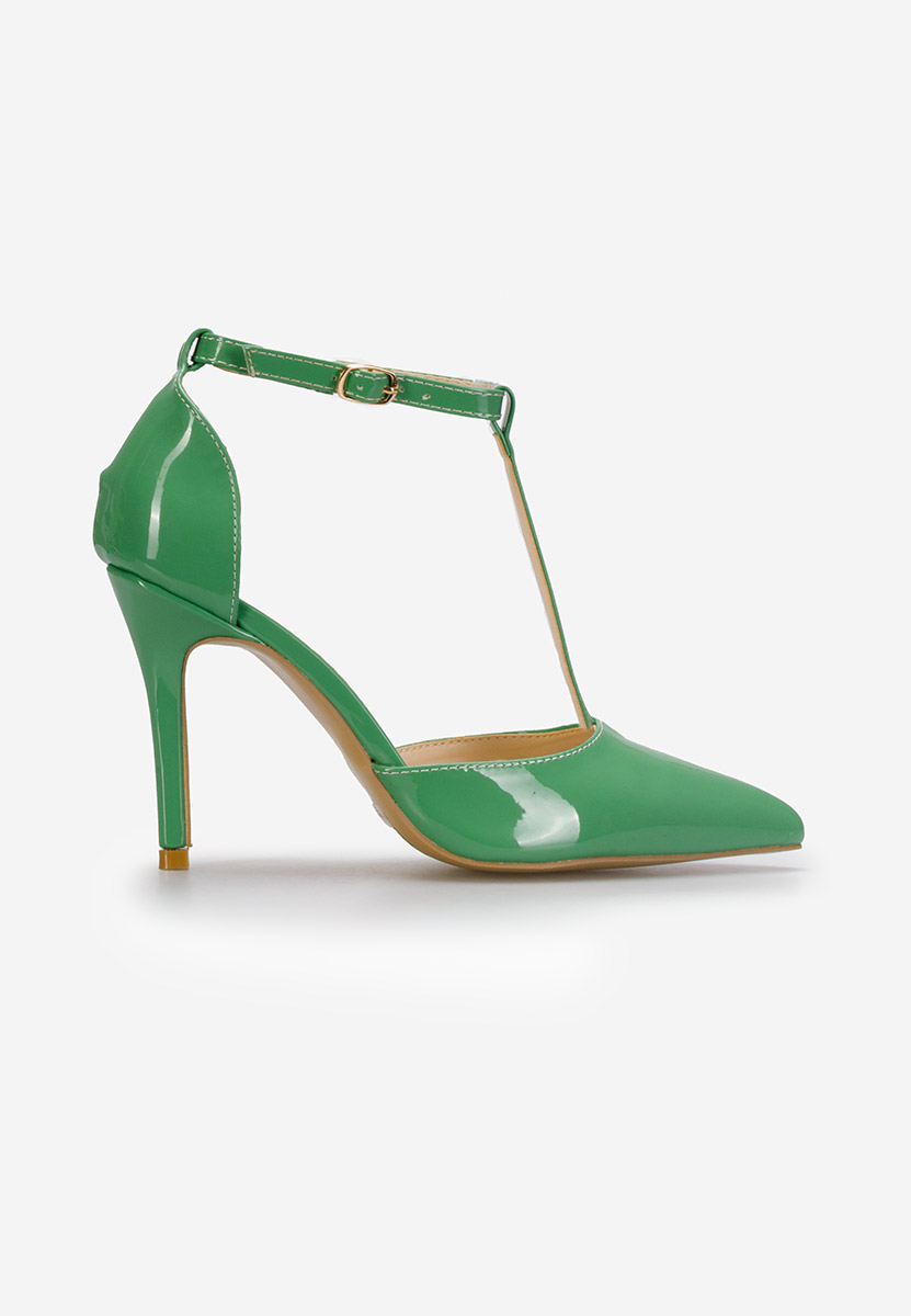 Обувки на ток Anyara зелен