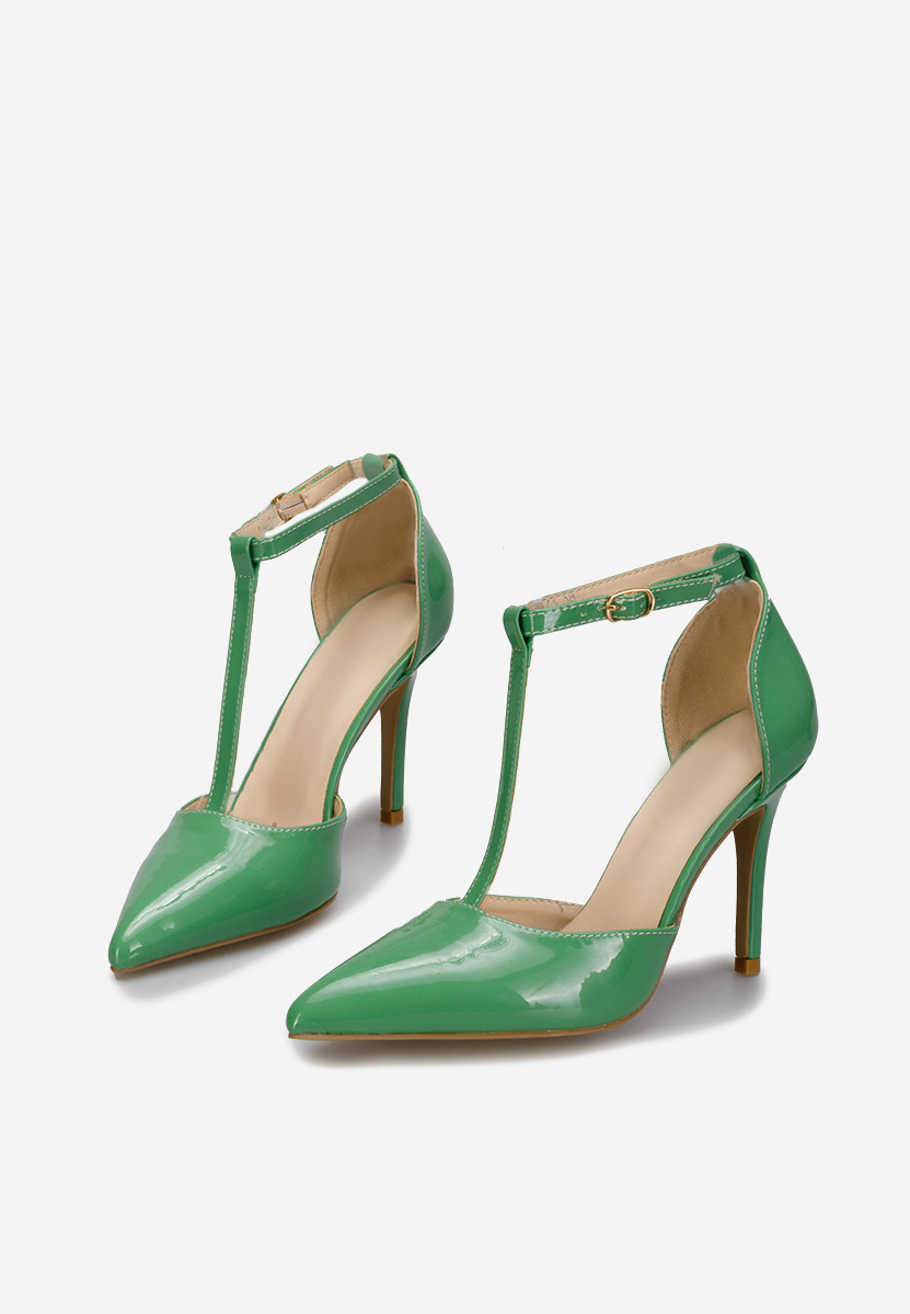 Обувки на ток Anyara зелен