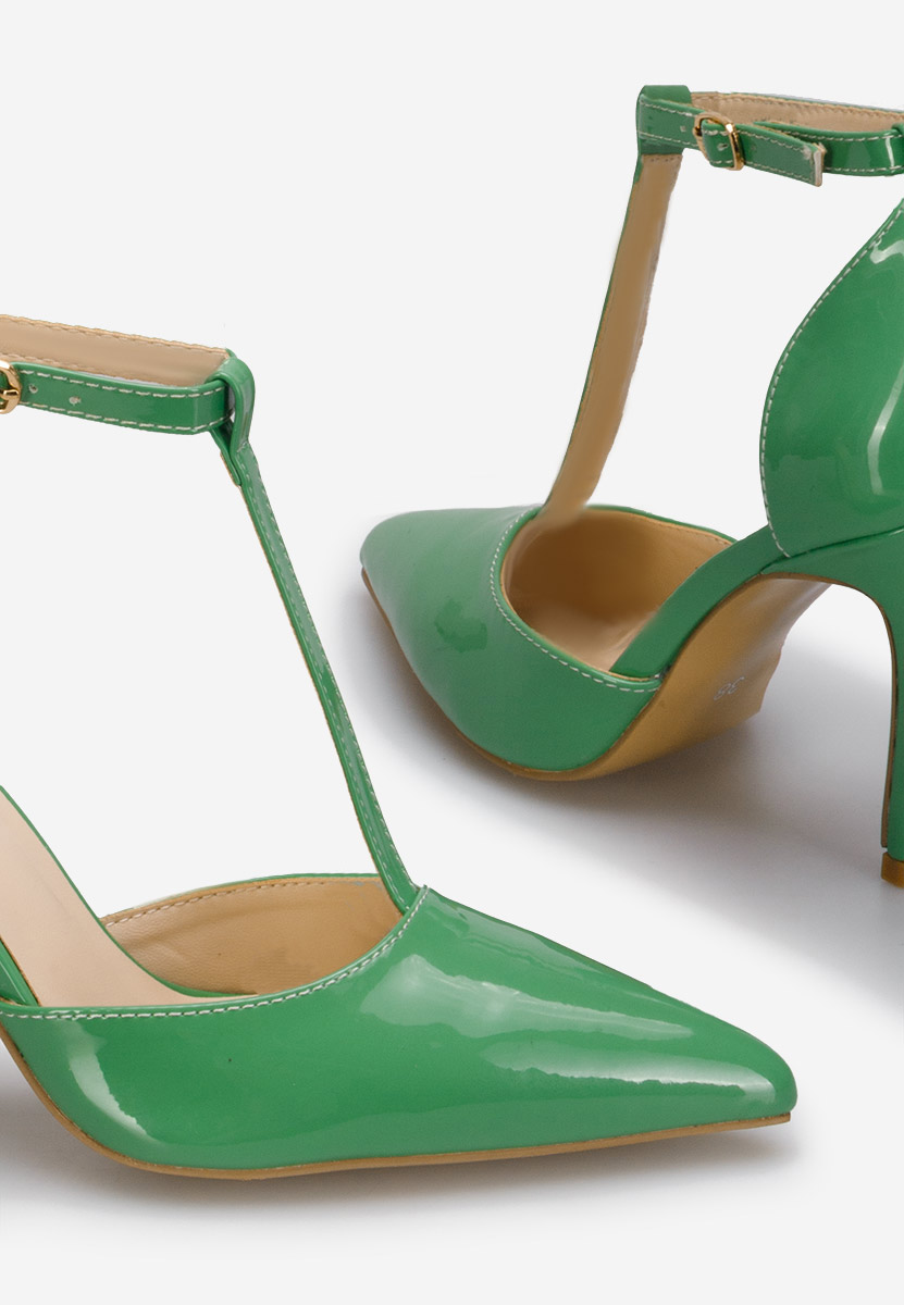 Обувки на ток Anyara зелен