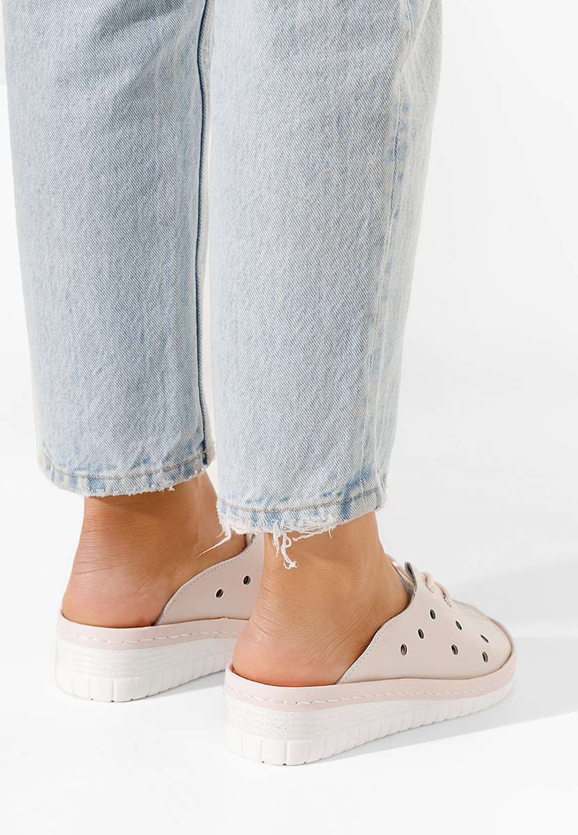 Чехли от естествена кожа Patricia розов